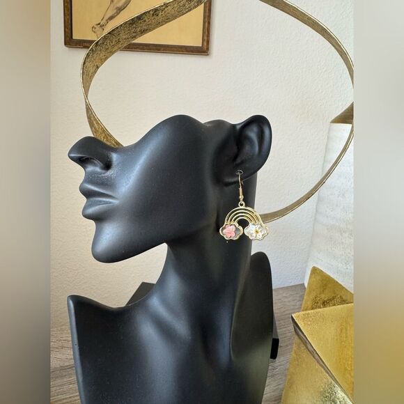 Floral Rainbow Earrings N868 - Picture 3 of 3